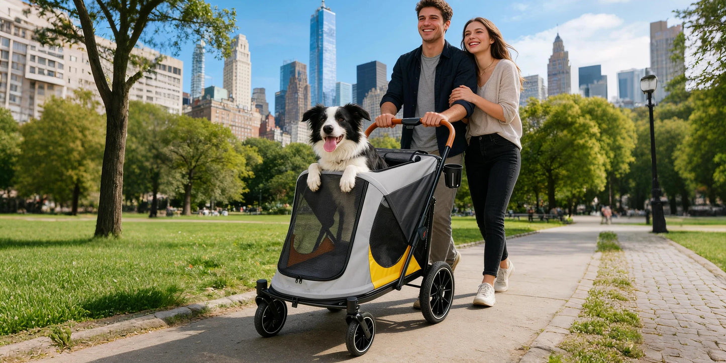 Foldable Pet Stroller for Dogs and Cats Travel in Comfort
