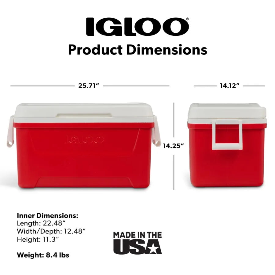 Hard Sided Ice Chest Cooler Durable Insulated Portable For Outdoors