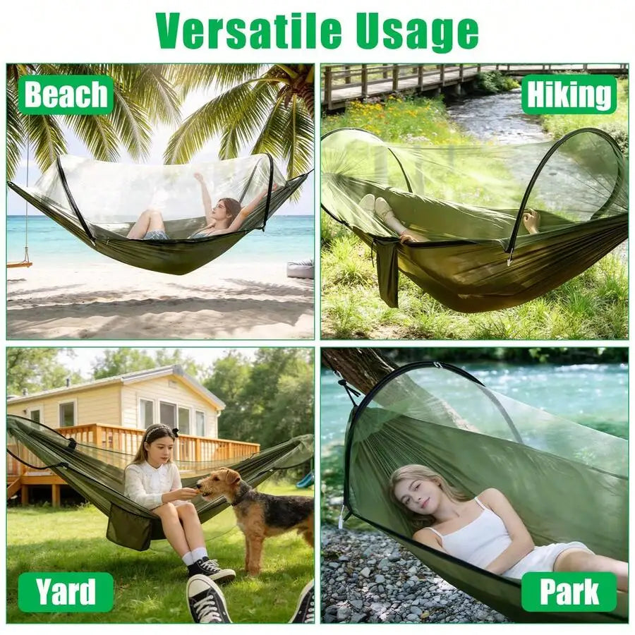 HM301 3-In-1 Camping Hammock With Pop-Up Mosquito Net