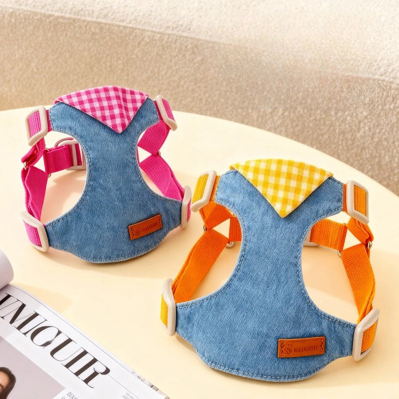 Cowboy Style Dog Harness And Leash Set Adjustable Pet Accessory