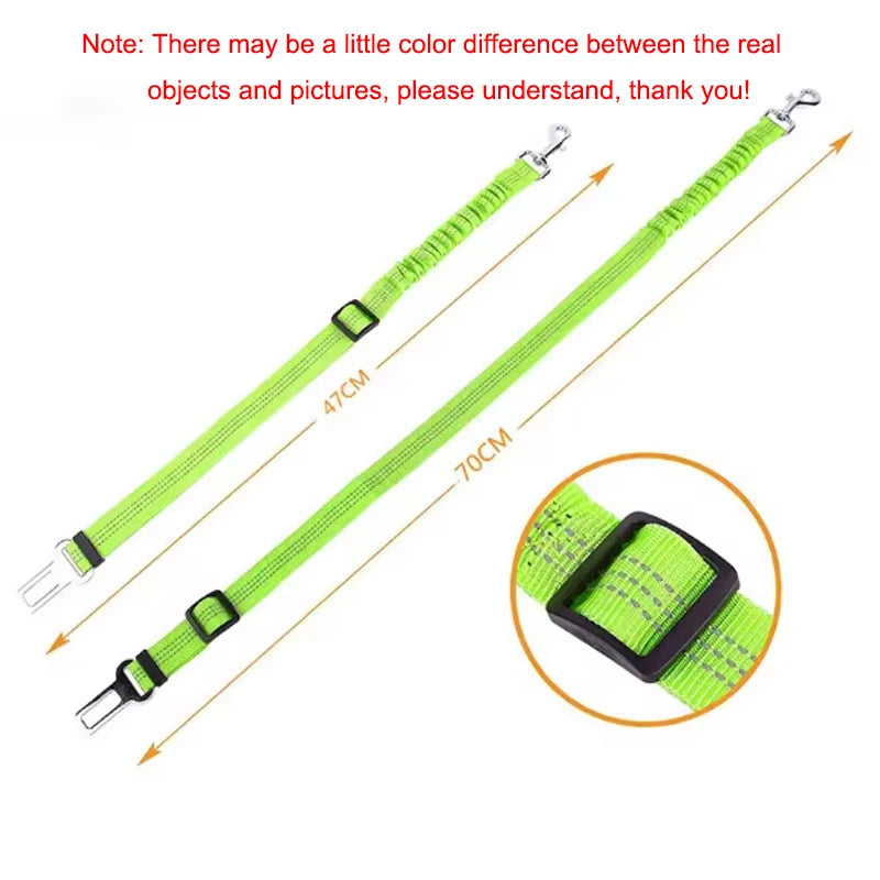 Dog Safety Car Seat Belt Leash With Elastic Traction