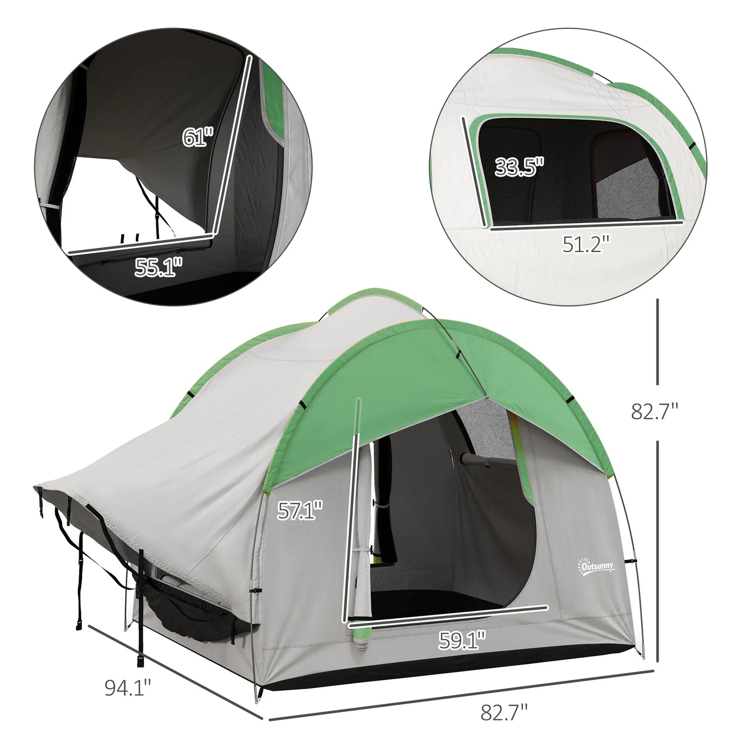 Waterproof SUV Tent With Mesh Window For Family Travel