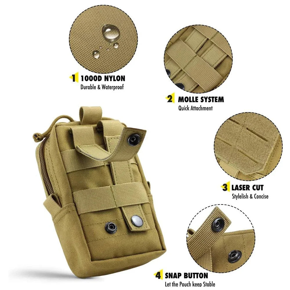 Dog Tactical Bags Set With MOLLE Pouches For Harness