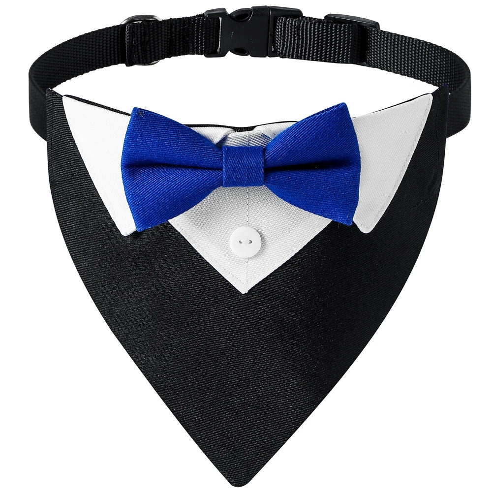 Sucado Bow Tie Dog Collar Tuxedo Bandana For Pets Wedding
