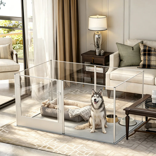 BINGOPAW Acrylic Dog Playpen Fence Indoor Exercise Pen - Paws and Pro's Outfitters