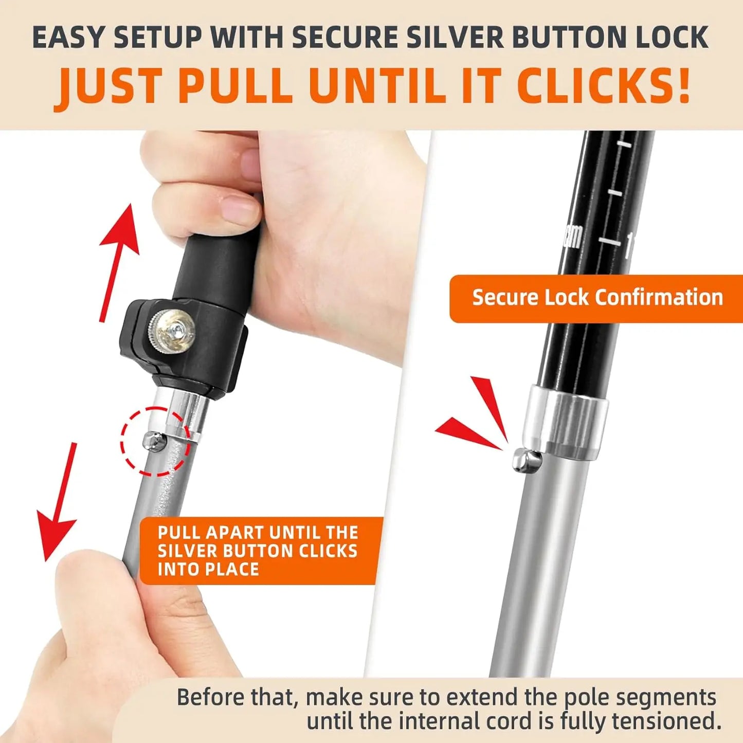 Foldable Aluminum Trekking Poles 2 Pack For Hiking