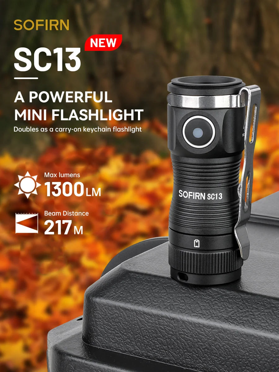 Sofirn Mini SC13 SST40 LED 1300 Lumen Tactical Flashlight