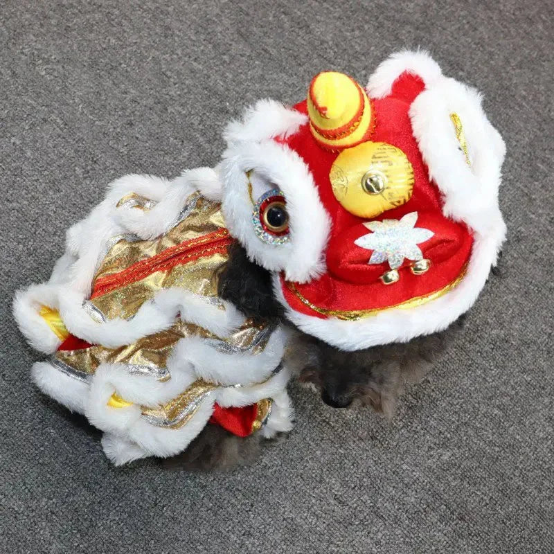 2026 Costume Lion Dance Dog And Cat Spring Festival Dog Costume Chinese New Year Role Play Puppy Pet Chihuahua Puppy Costume