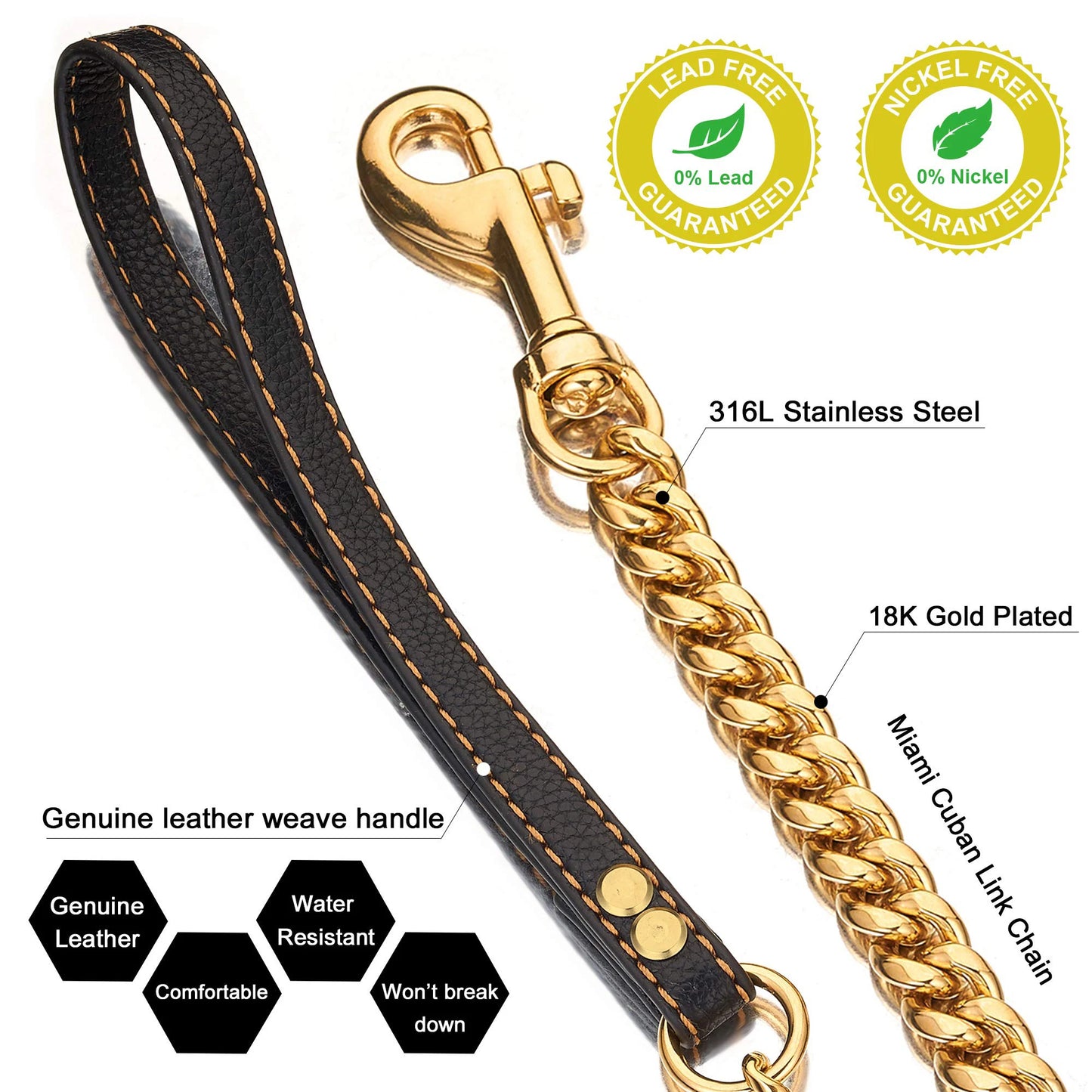 Stainless Steel Chain Collar for Dogs Durable Training Collar