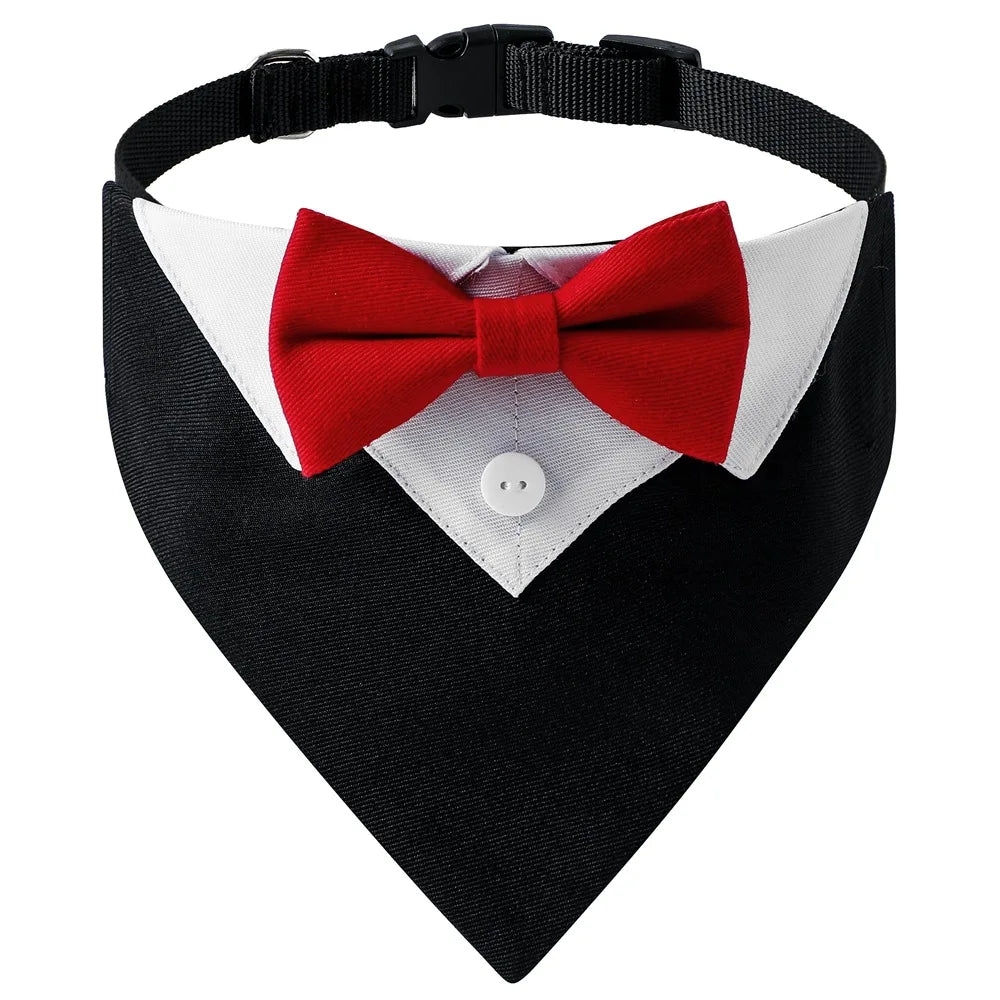 Sucado Bow Tie Dog Collar Tuxedo Bandana For Pets Wedding