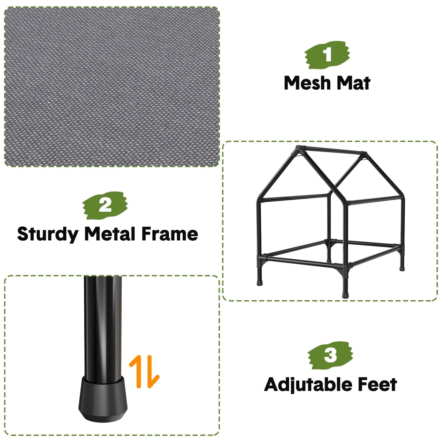 HiMISS Elevated Outdoor Dog House Weatherproof Kennel With Mesh Bed