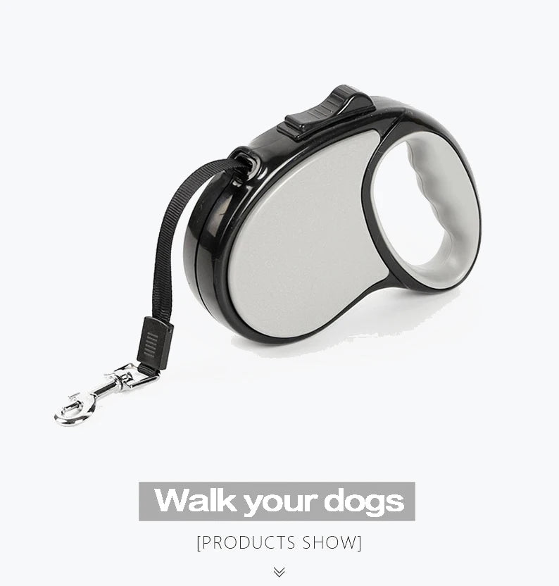 Retractable Nylon Dog Leash With Reflective Feature