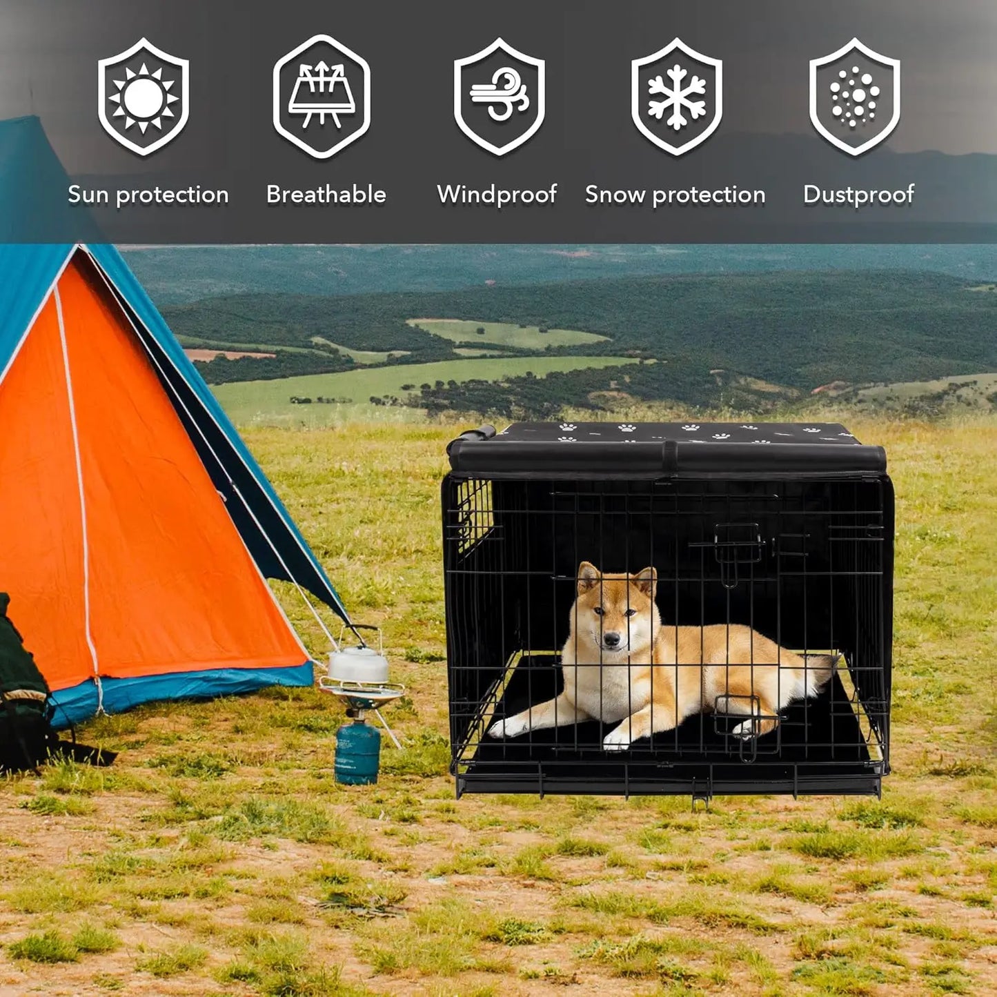 Waterproof Dog Crate Cover For Wire Cages Universal Fit