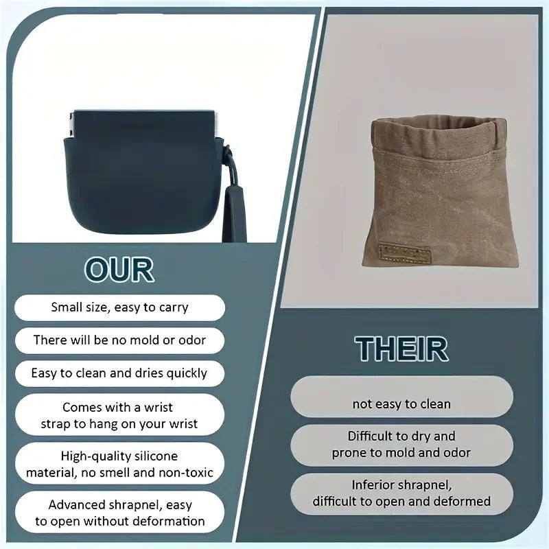Portable Silicone Dog Treat Bag for Training and Snacks