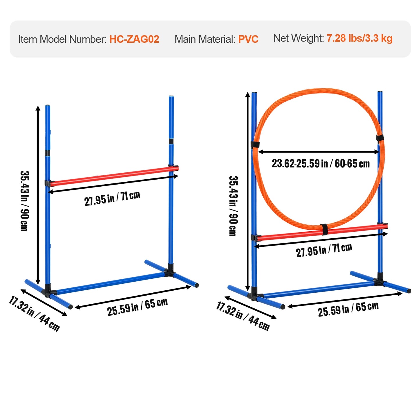 Dog Agility Training Equipment Set With Adjustable High Hurdles