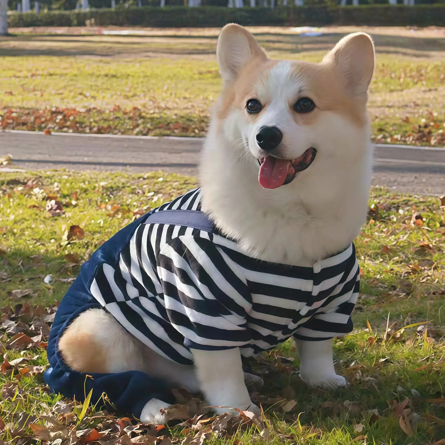Caiban Autumn Winter Dog Fleece Jumpsuit Coat With Leash Ring