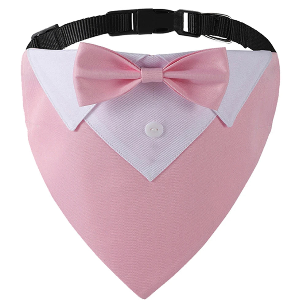 Sucado Bow Tie Dog Collar Tuxedo Bandana For Pets Wedding