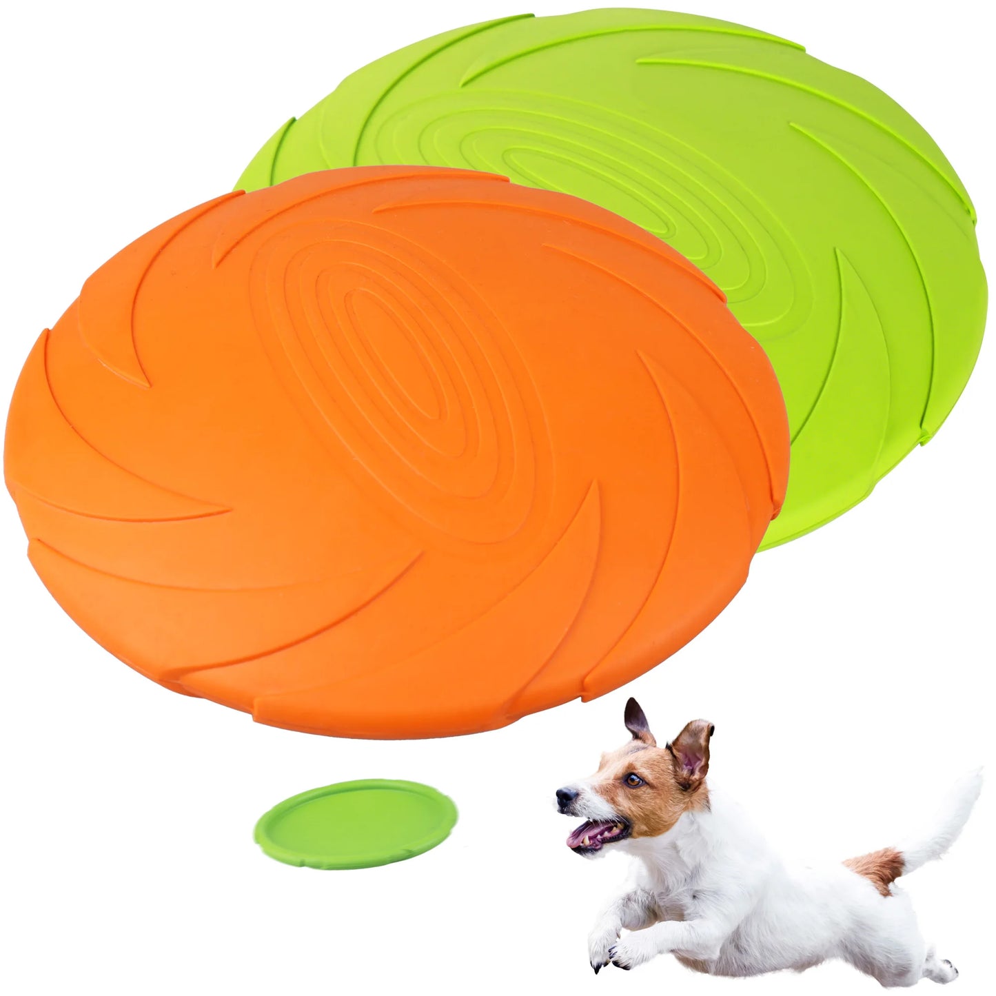 Dog Flying Disc 2 Pack Durable Rubber Floating Saucer Toy