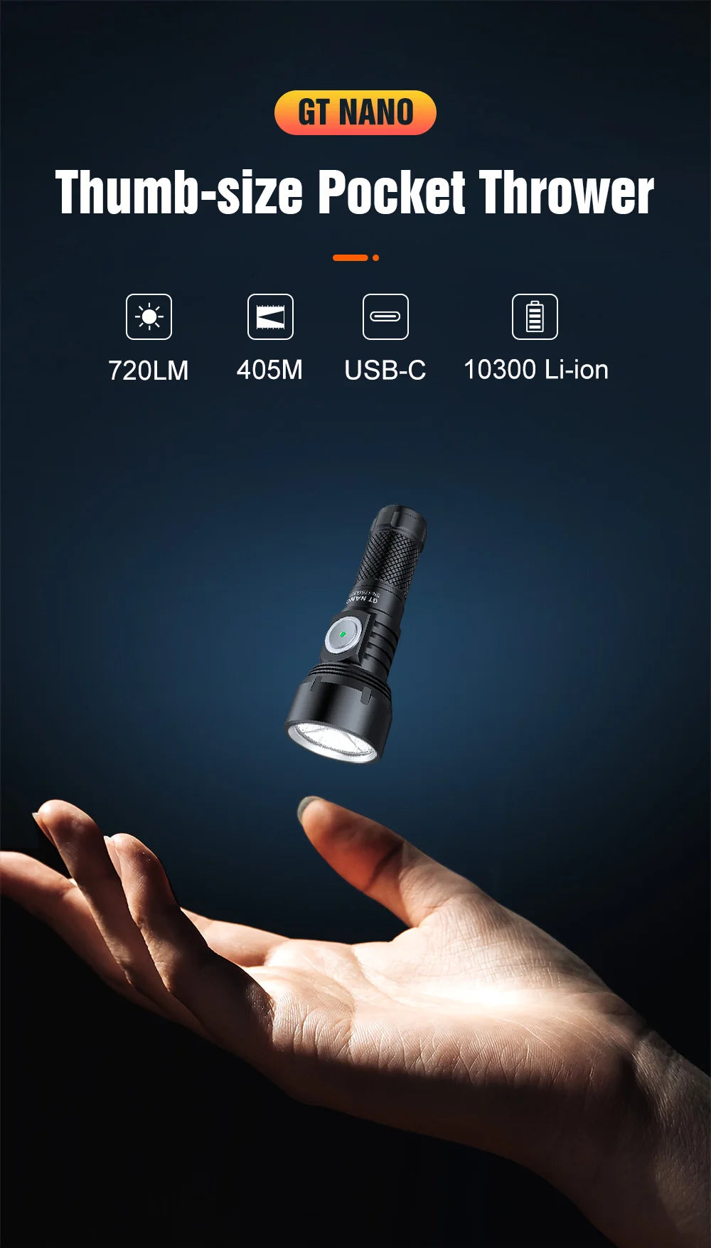 Lumintop GT Nano V3.0 USB Rechargeable Mini Outdoor Flashlight