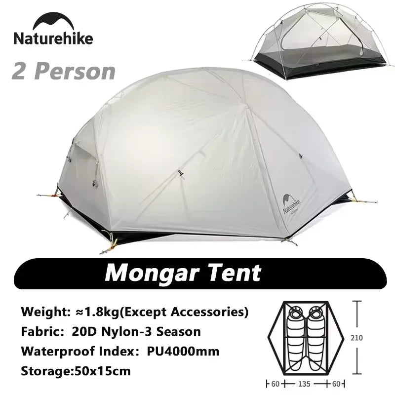 Naturehike Mongar Two Person Ultralight Camping Tent for Hiking
