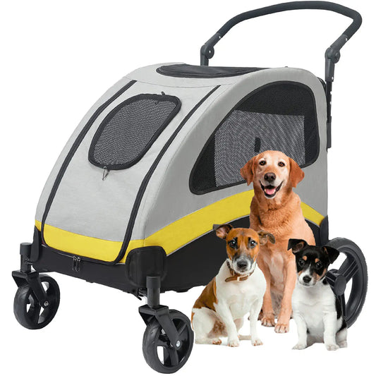 Ultra Large Dog Stroller Four Wheel Jogger Wagon Foldable Carrier