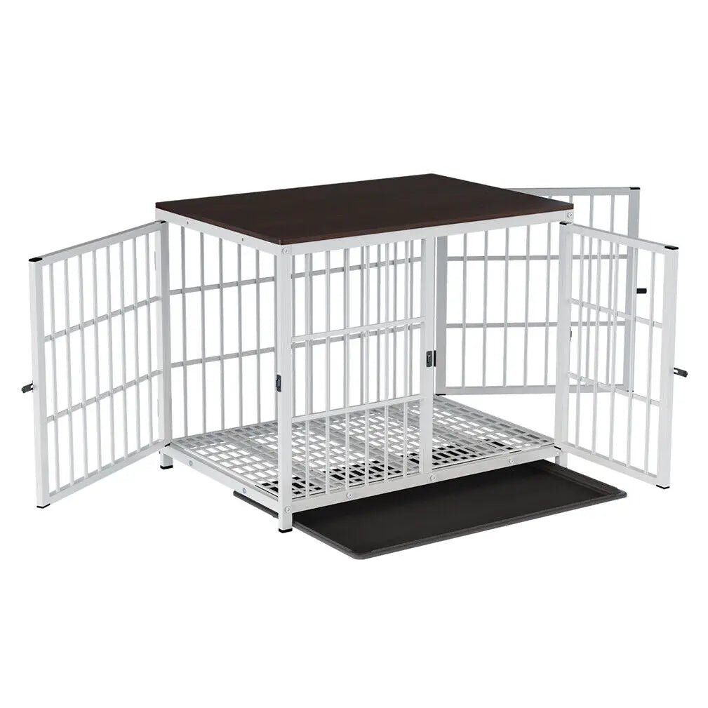 BINGOPAW Heavy Duty Dog Kennel End Table Cage With Doors