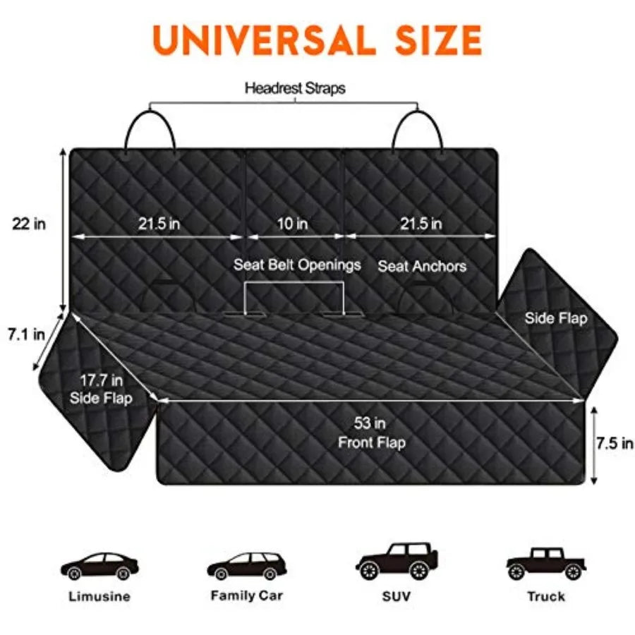 Dog Car Seat Cover Waterproof Non Slip Back Seat Protector