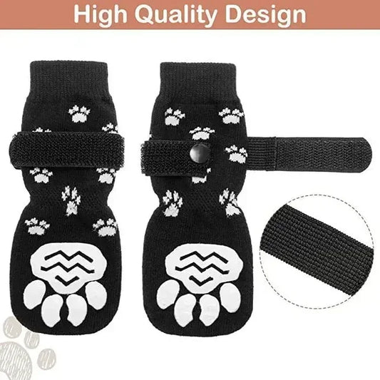 Adjustable Anti Slip Dog Socks Paw Protection Indoor Soft Cotton