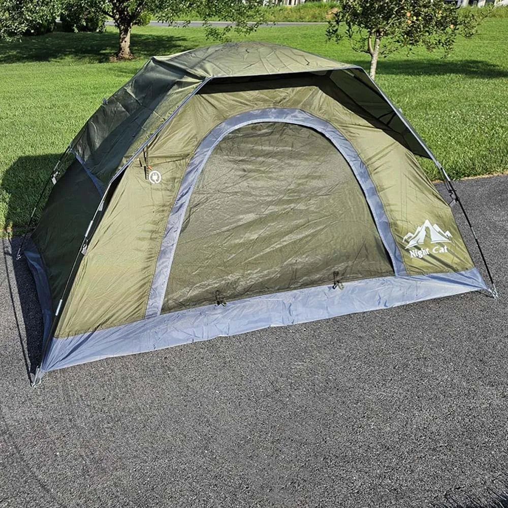 Night Cat Camping Tents With Rainfly Easy Clip Setup Waterproof