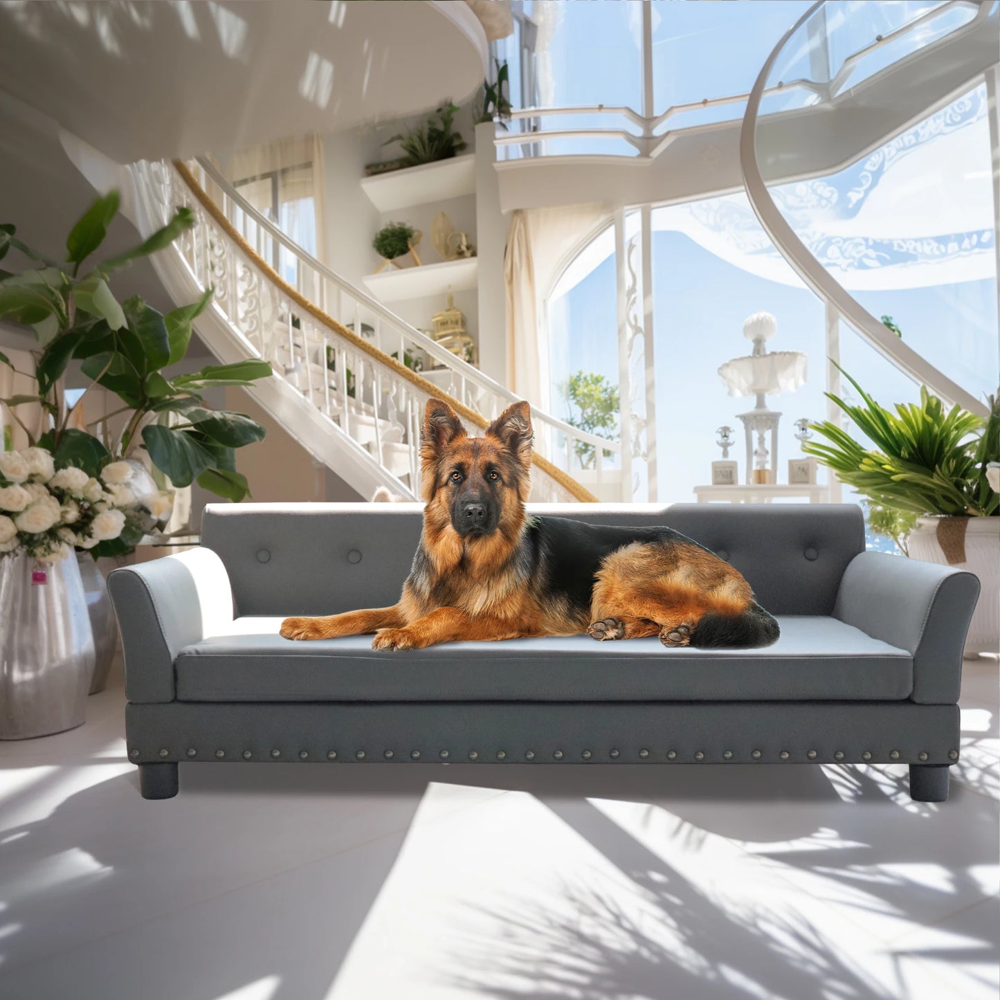 Borwart Luxury Heavy Duty Pet Sofa Bed With Removable Cover
