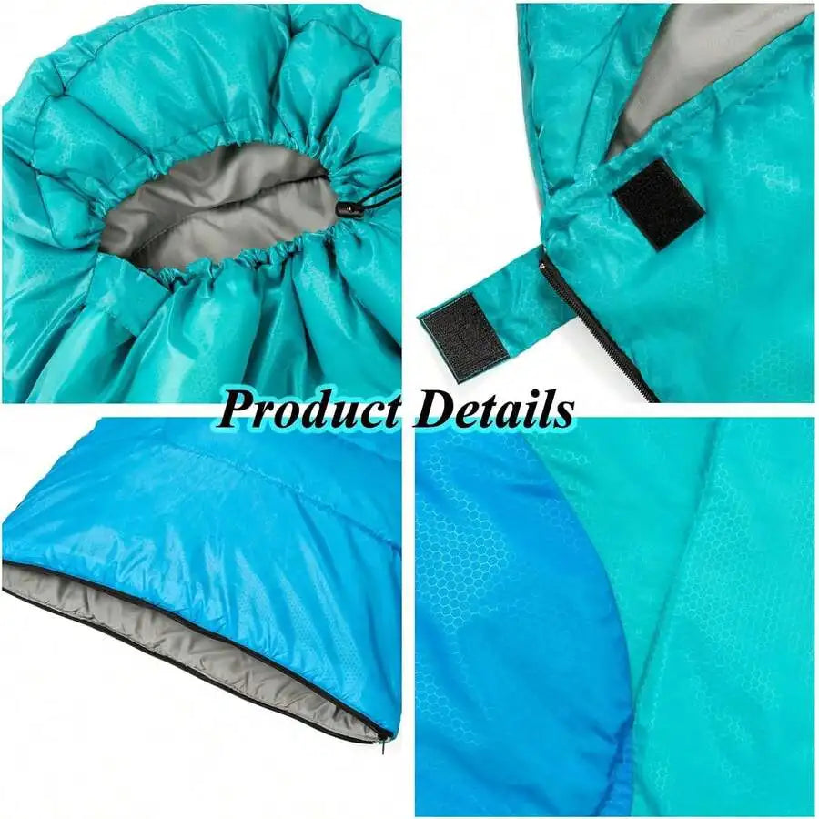 3 Season Sleeping Bag For Adults Lightweight Portable Cold Weather Camping