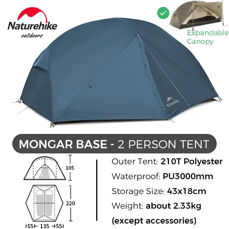 Naturehike Mongar BASE Camping Tent For 2 To 3 People