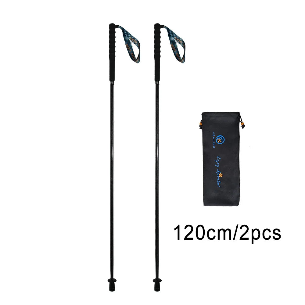 OKHEALING Carbon Fiber Folding Trekking Poles Nordic
