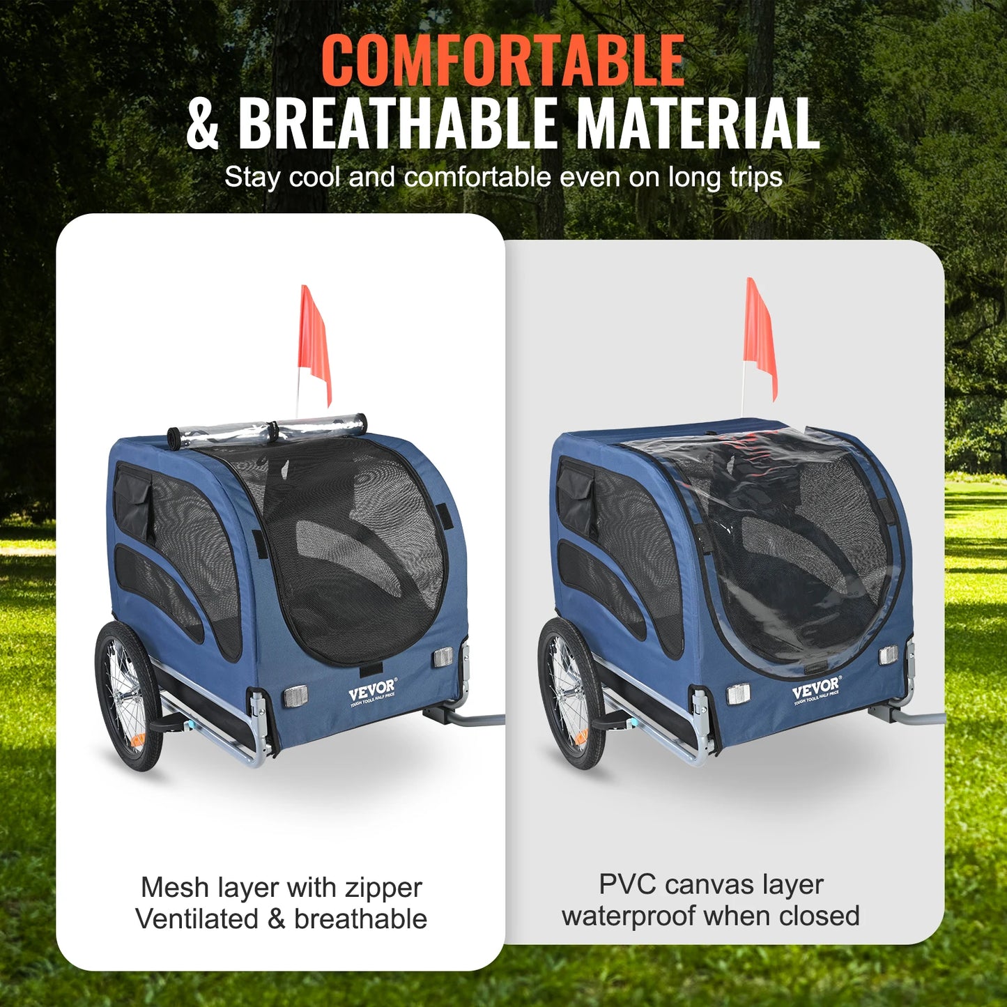 Pet Bicycle Carrier Trailer For Dogs, Foldable And Easy Storage