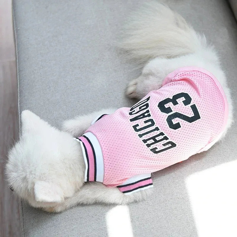 Dog Basketball Jersey Mesh Pet Clothes Breathable Sport Vest