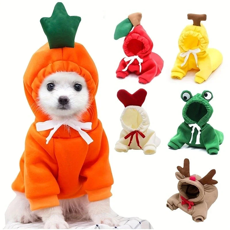 Wangmeow Warm Fleece Cute Fruit Hoodie For Small Dogs