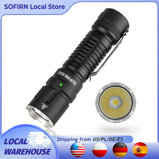Sofirn SC33 XHP70.3 HI LED Flashlight 5200lm USB-C Rechargeable Torch