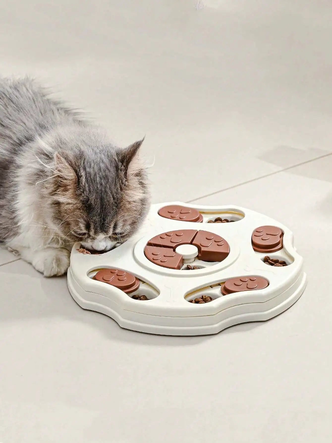 Durable Interactive Dog Cat Slow Feeder Bowl Puzzle Food Dispenser