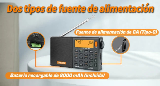XHDATA D808 Portable Multiband Radio AM FM SW MW SSB