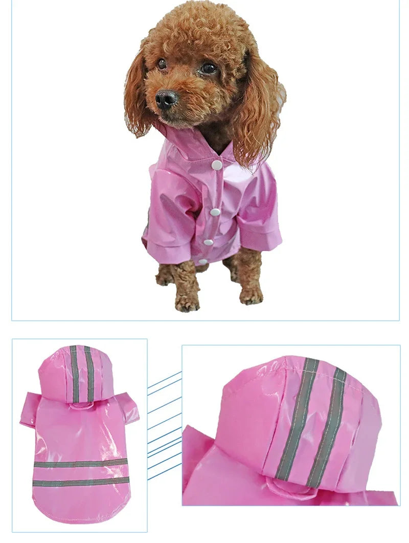 Waterproof PU Dog Raincoat With Hood For Pets