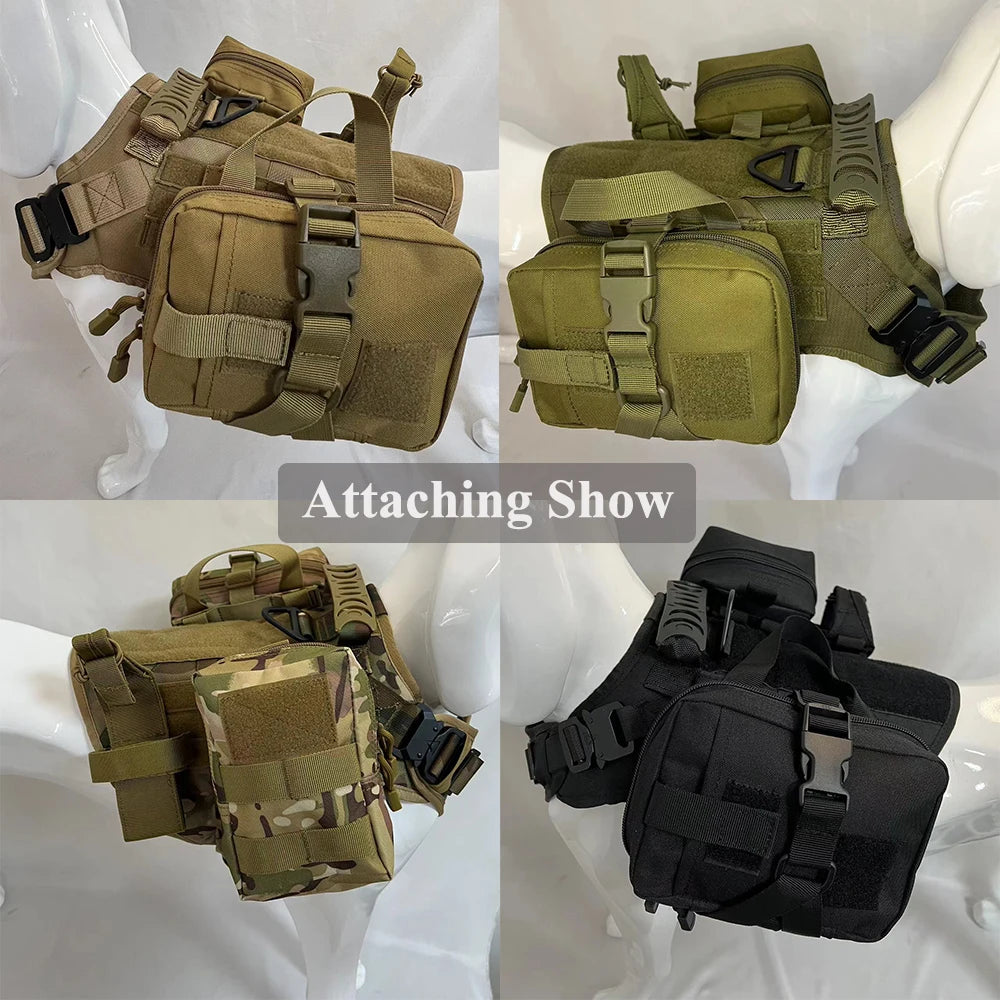 PETRAVEL CN Dog Tactical Bags Set Molle Pouches for Harness Training