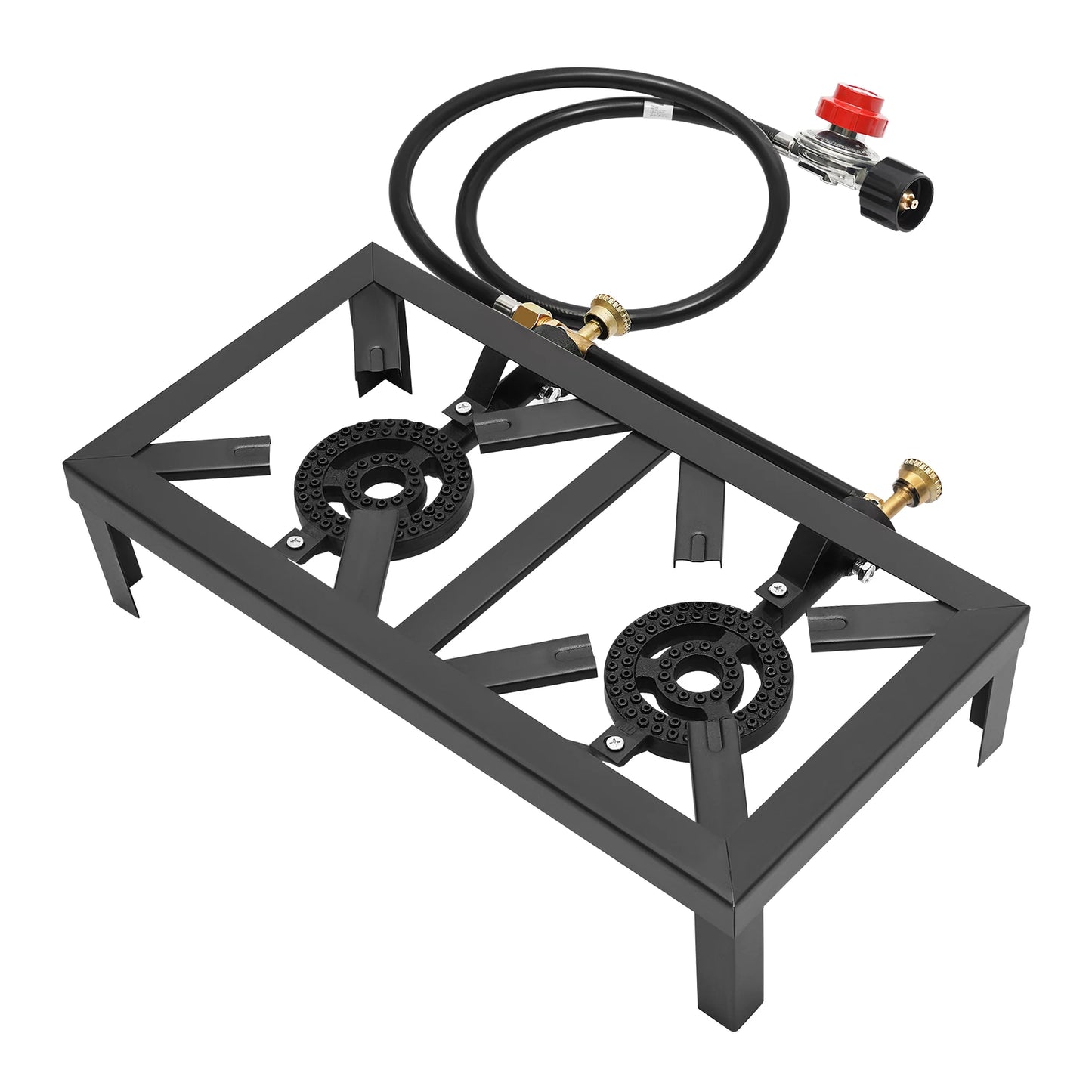 Portable Double Burner Gas Stove With 0-10 PSI Regulator
