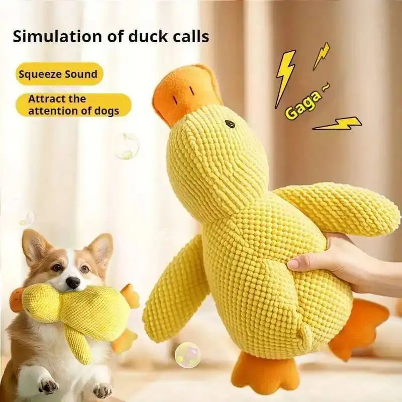 Dog Plush Calming Duck Toy Squeaky Chew for Puppies