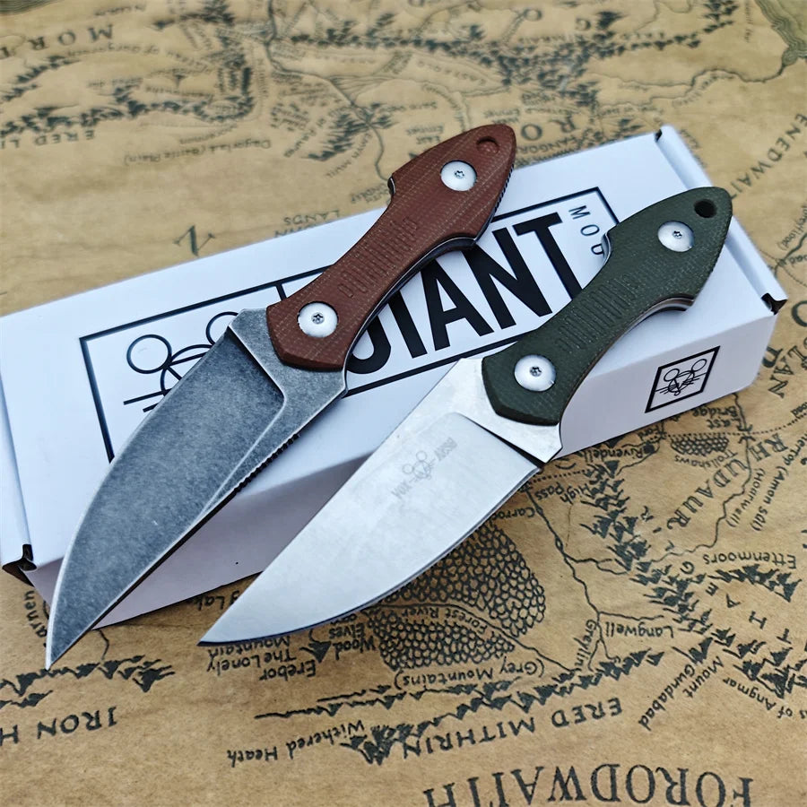 GiantMouse GMF3 Fixed Blade Knife With Leather Sheath