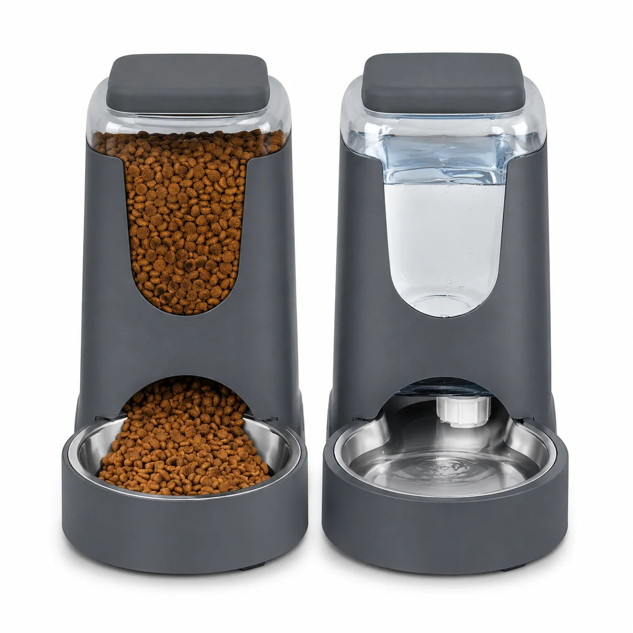 Automatic Pet Feeder and Water Dispenser Station with Stainless Bowl