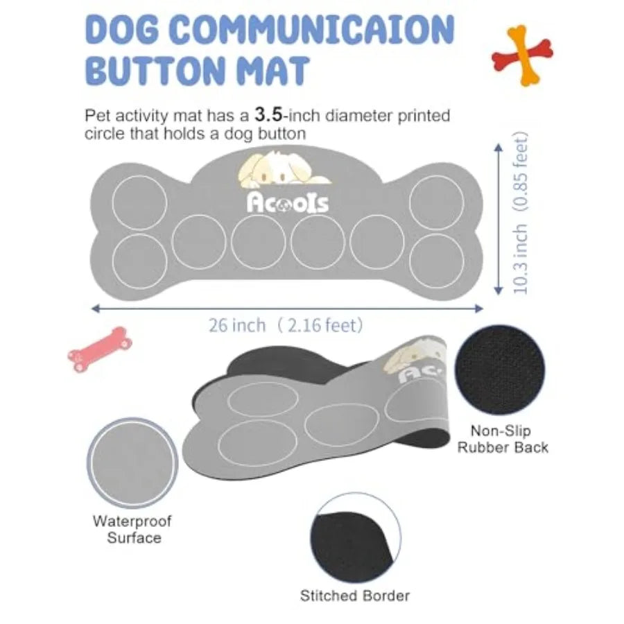 Dog Talking Button Set 8 Buttons Recordable Voice Training Aid