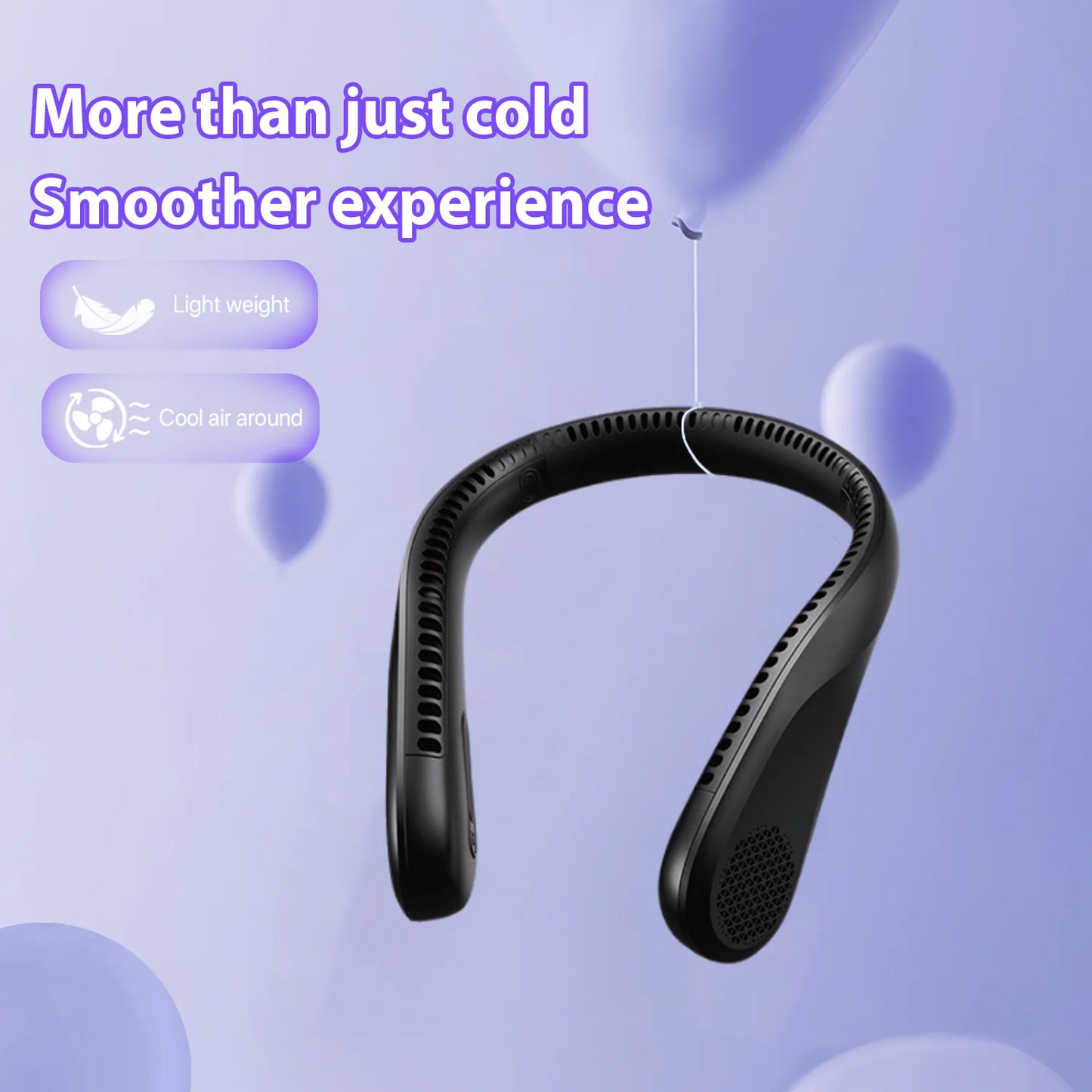 Portable Neck Fan Bladeless USB Rechargeable With 4 Speeds