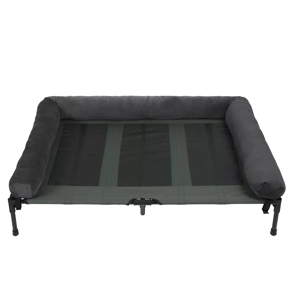 BINGOPAW Outdoor Elevated Cooling Dog Bed Lounger With Plush Bolster