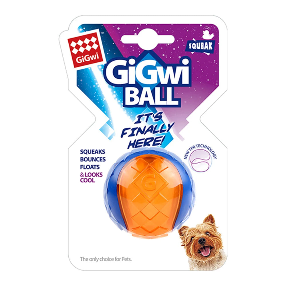 Dogs Squeaky Ball Toy Natural Rubber Chew For Outdoor Play