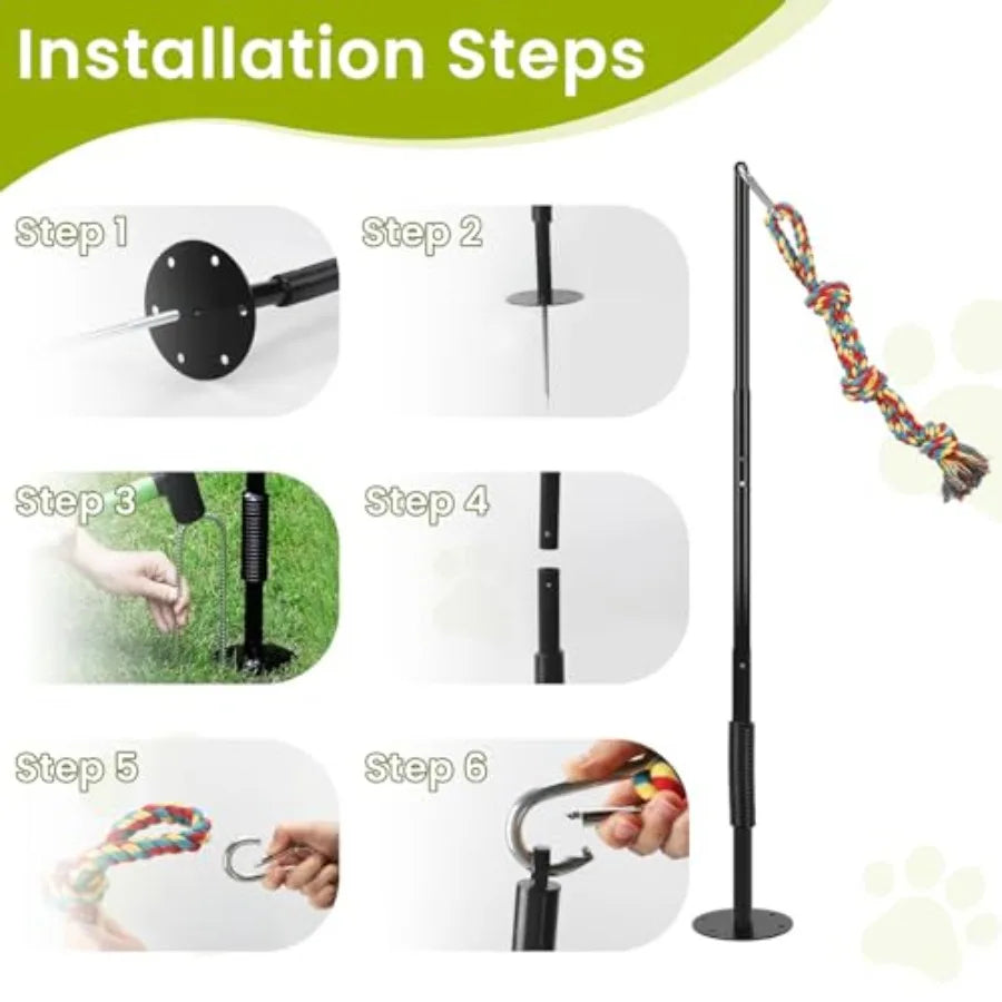 Yao Hui Huang Tether Tug Outdoor Dog Toy With Chew Rope Interactive